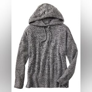 GAP Marled Knit Hooded Pullover - Heather Gray